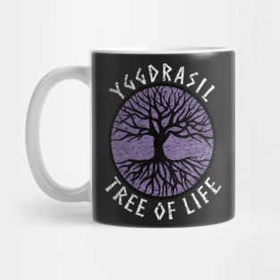 Tree of Life Yggdrasil Purple Valhalla Vikings Grunge Distressed Mug